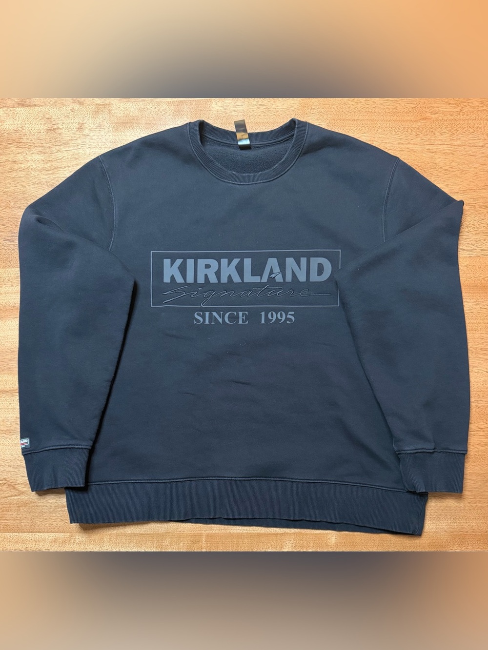 Kirkland Signature - Men’s Crewneck Sweatshirt w/ Chest Logo | Black | Size XL